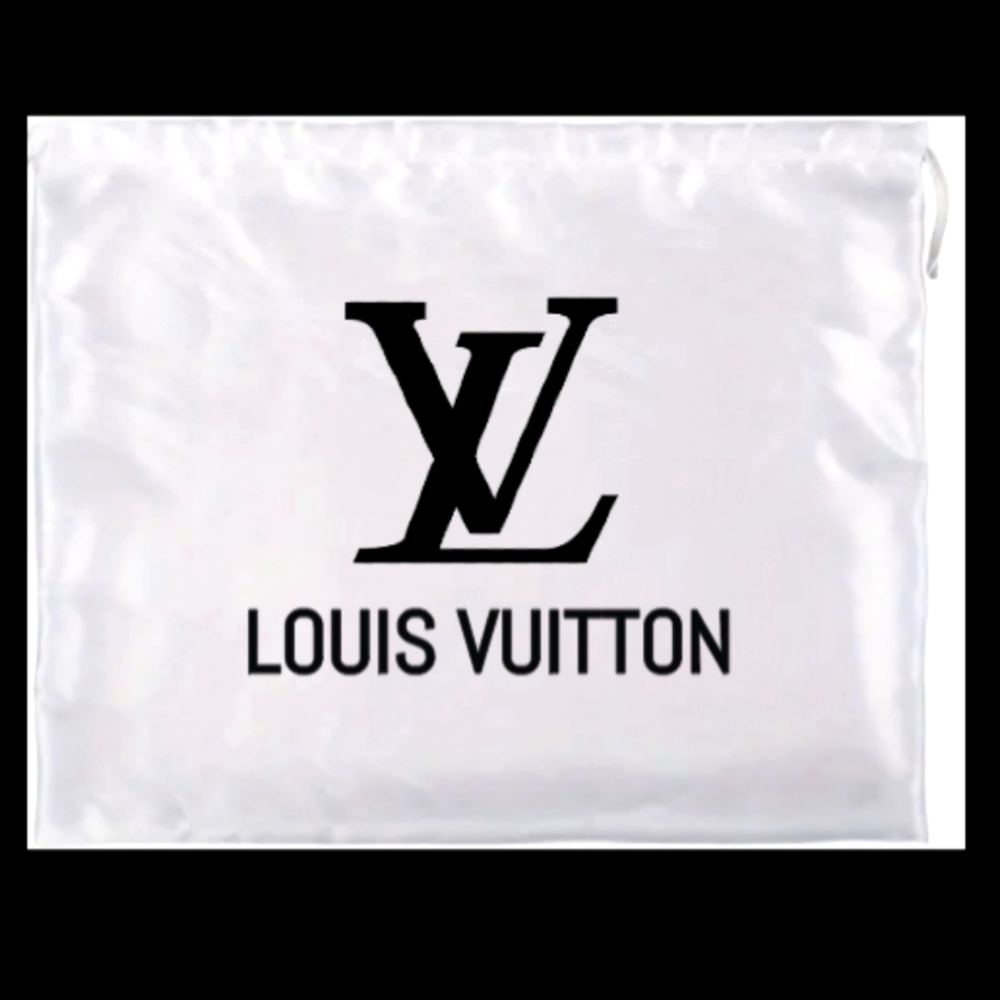 12 X 15.5 ACTUAL SIZE White Dust Bag with Fashion Art Logo